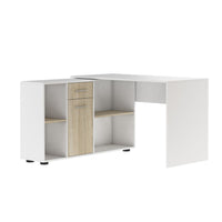 ELISEA íróasztal, 121,4x75,3x120, fehér/tölgy sonoma -  - 0