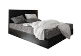 ELONA kárpitozott boxspring ágy, 140x200, flowes 83/sioux fekete -  - 0