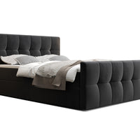 HATAN kárpitozott boxspring ágy, 140x200, monolith 97 -  - 0