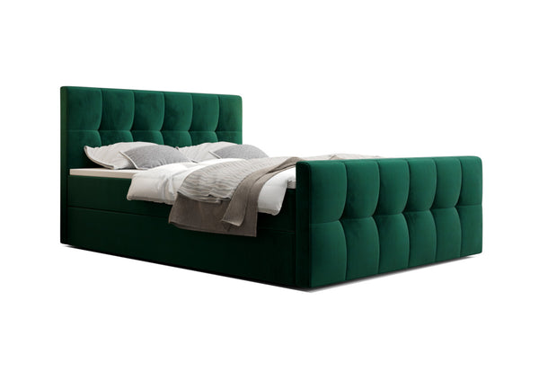 HATAN kárpitozott boxspring ágy, 140x200, monolith 37 -  - 0