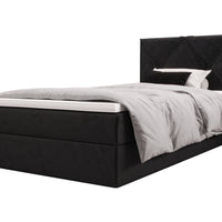 TELA kárpitozott boxspring ágy, 90x200, monolith 97, jobb -  - 0