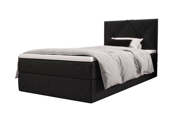TELA kárpitozott boxspring ágy, 90x200, monolith 97, jobb -  - 0
