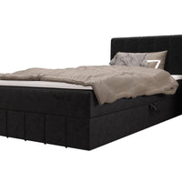 HAMAN kárpitozott boxspring ágy, 90x200, monolith 97, jobb -  - 0