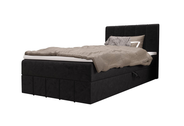 HAMAN kárpitozott boxspring ágy, 90x200, monolith 97, jobb -  - 0