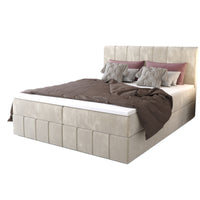 HAMAN kárpitozott boxspring ágy, 140x200, monolith 02 -  - 0