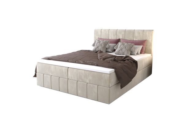 HAMAN kárpitozott boxspring ágy, 160x200, monolith 02 -  - 0