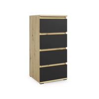 DAKKA 1 magas komód, 40x88x30, dub artisan/černý -  - 0