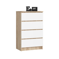 MAKO komód, 60,4x99x40, tölgy sonoma/fehér -  - 0