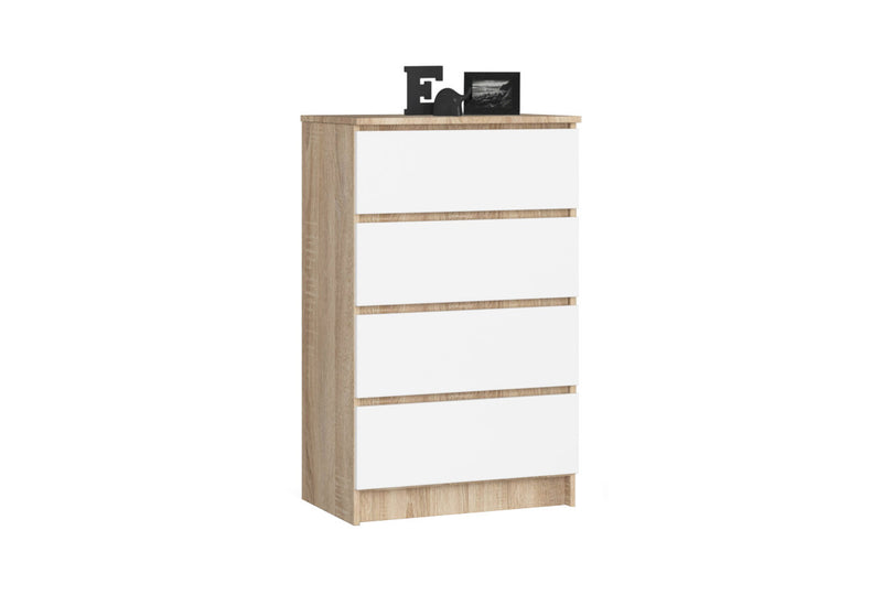MAKO komód, 60,4x99x40, tölgy sonoma/fehér -  - 0