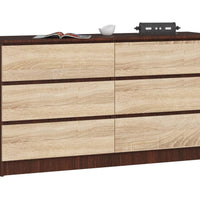 ROZALIE komód, 138,4x77x40, wenge/tölgy sonoma -  - 0