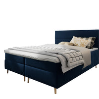 LANTA kárpitozott boxspring ágy, 140x200,  kronos 09 -  - 0