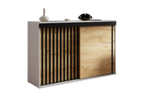 MILANY komód, 120x94x45, fehér/dub craft/fekete -  - 0