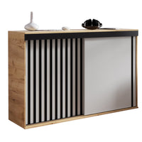 MILANY komód, 120x94x45, dub craft/fehér/fekete -  - 0