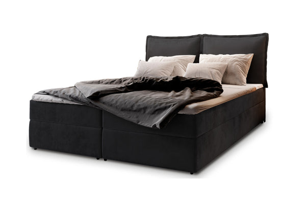 LINTO boxspring kárpitozott ágy, 140x200, monolith 95 -  - 0