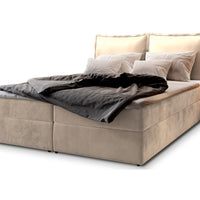 LINTO boxspring kárpitozott ágy, 140x200, monolith 02 -  - 0