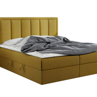 FRANIA kárpitozott boxspring ágy, 140x200, kronos 01 -  - 0