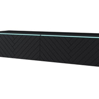 MENDES D 2 TV asztal, 140x30x33, fekete/jodelka, LED nélkül -  - 0