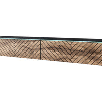 MENDES D 4 TV asztal, 180x30x33, fekete/tölgy wotan, LED nélkül -  - 0