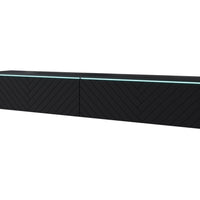 MENDES D 4 TV asztal, 180x30x33, fekete/jodelka, LED nélkül -  - 0