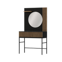 RATINA sminkasztal, 85x155x60, artisan tölgy/fekete matt -  - 0