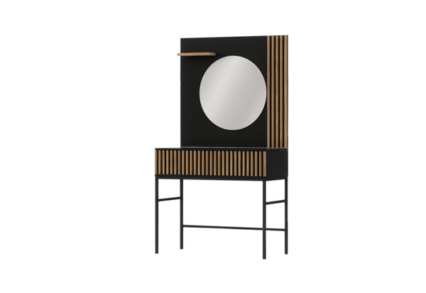 RATINA sminkasztal, 85x155x60, artisan tölgy/fekete matt -  - 0