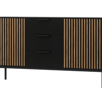RATINA komód, 150x80x40, artisan tölgy/fekete matt -  - 0