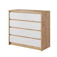 LOXEN komód, 92,6x90x40,5, fehér/tölgy kraft arany -  - 0