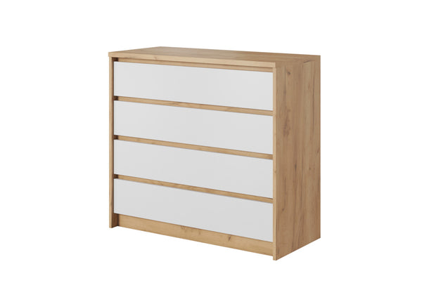 LOXEN komód, 92,6x90x40,5, fehér/tölgy kraft arany -  - 0