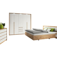LOXEN Hálószoba összeállítás,  tölgy craft arany/fehér -  - 0
