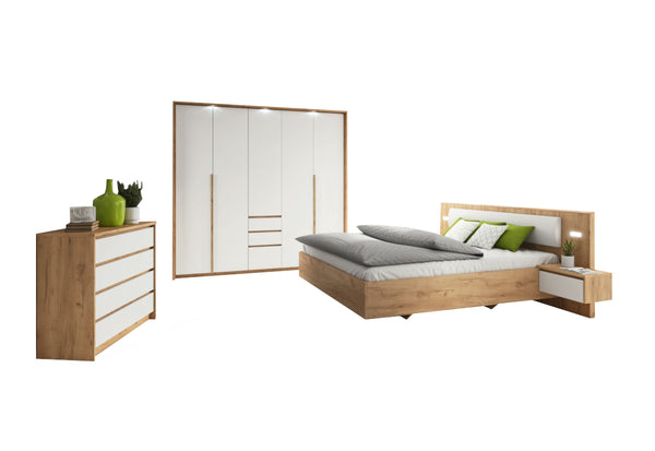 LOXEN Hálószoba összeállítás,  tölgy craft arany/fehér -  - 0