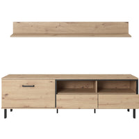 LASANO TV asztal, 164,8x49,2x40,2, tölgy artisan/antracit -  - 0