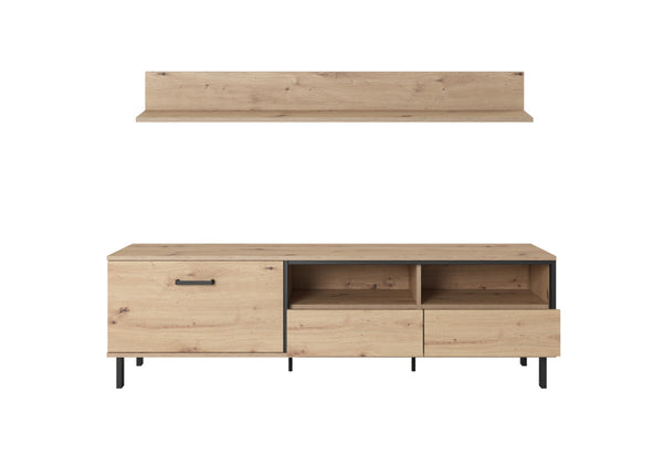 LASANO TV asztal, 164,8x49,2x40,2, tölgy artisan/antracit -  - 0