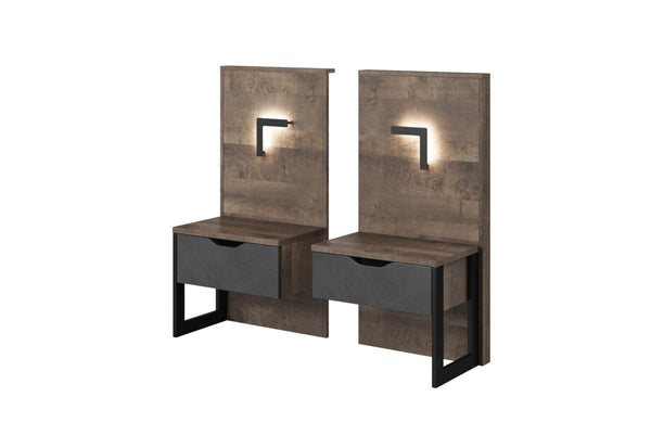 ADREN éjjeliszekrény készlet, 51,6x100x36,5, tölgy sand grande/matera -  - 0