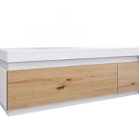 SELAH fürdőszoba szekrény a mosdó alatt, 110x36x45, Lefkas tölgy/fehér -  - 0