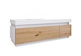 SELAH fürdőszoba szekrény a mosdó alatt, 110x36x45, Lefkas tölgy/fehér -  - 0