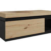 KADIRA fürdőszoba szekrény a mosdó alatt, 100x40x45, Lefkas tölgy/fekete -  - 0