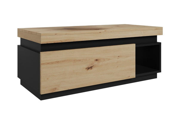 KADIRA fürdőszoba szekrény a mosdó alatt, 100x40x45, Lefkas tölgy/fekete -  - 0