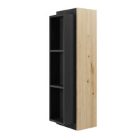 KADIRA függő fürdőszoba szekrény, 30x100x30, Lefkas tölgy/fekete -  - 0