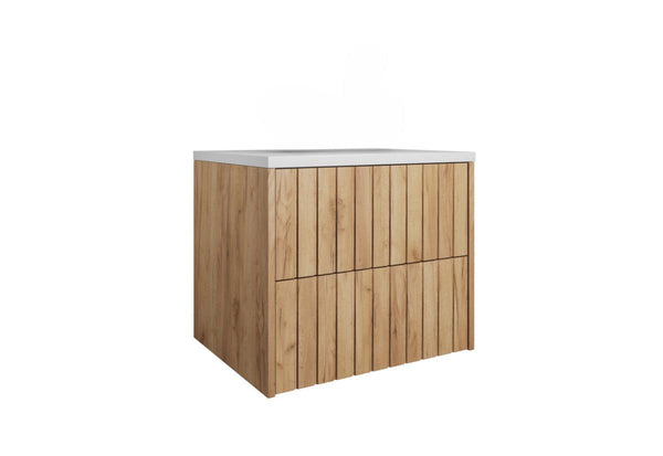 RYFEN 60 fürdőszoba szekrény a mosdó alatt, 60x52x48, arany tölgy/fehér -  - 0
