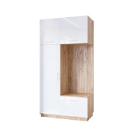 LOMIR 3 120 előszoba összeállítás, 120x240x60, tölgy craft/fehér fényes -  - 0