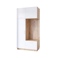 LOMIR 3 120 előszoba összeállítás, 120x240x60, tölgy craft/fehér -  - 0