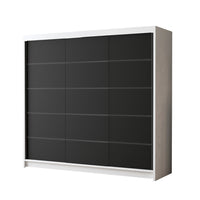 LERMO 2 ruhásszekrény, 200x215x58, fehér/fekete -  - 0