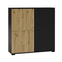 RASS komód, 100x102x40, fekete matt/tölgy -  - 0