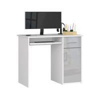 PINTA 2 íróasztal, 90x74x50, fehér/szürke fényes -  - 0