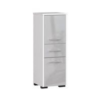 FINIK fürdőszoba szekrény, 30x85x30, fehér/szürke fényes -  - 0