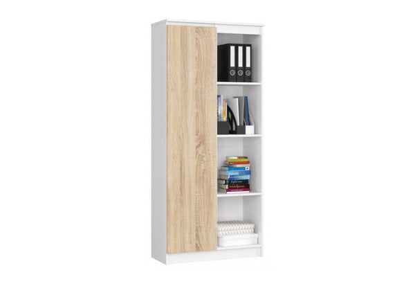 JANNY 2 polcrendszer, 80x180x35, fehér/tölgy sonoma -  - 0