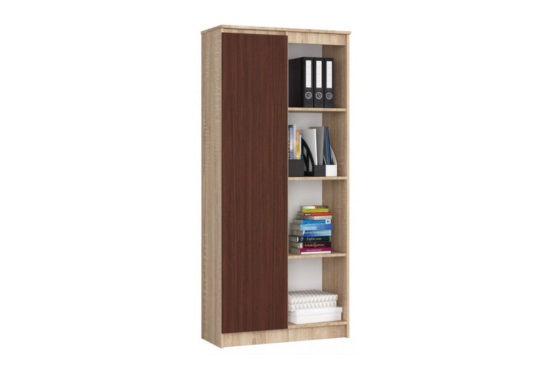 JANNY 2 polcrendszer, 80x180x35, tölgy sonoma/wenge -  - 0