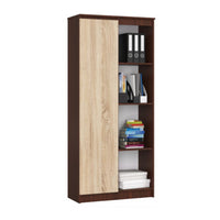 JANNY 2 polcrendszer, 80x180x35, wenge/tölgy sonoma -  - 0