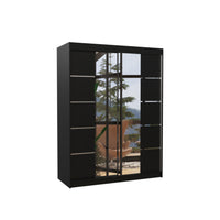 NORDICO 150 ruhásszekrény, 150x200x58, fekete -  - 0