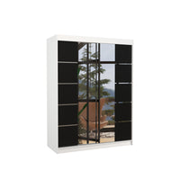 NORDICO 150 ruhásszekrény, 150x200x58, fehér/fekete -  - 0